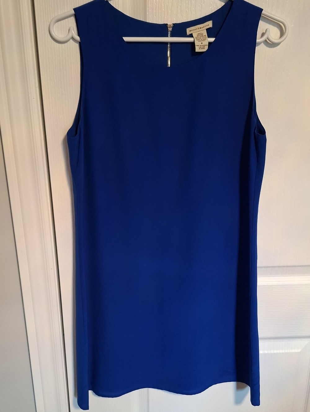 mercer & madison Silk Sleeveless Shift Dress‎ in Royal Blue